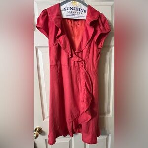 Nanette Lepore NWOT Pink Wrap Dress with Flutter Cap Sleeves